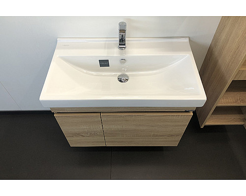 Купить Тумба с раковиной Comforty Тромсе 80 00004142219 подвесная Дуб сонома в магазине сантехники Santeh-Crystal.ru