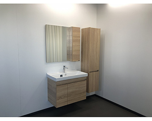 Купить Тумба с раковиной Comforty Тромсе 80 00004142219 подвесная Дуб сонома в магазине сантехники Santeh-Crystal.ru