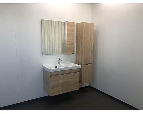 Купить Тумба с раковиной Comforty Тромсе 80 00004142219 подвесная Дуб сонома в магазине сантехники Santeh-Crystal.ru