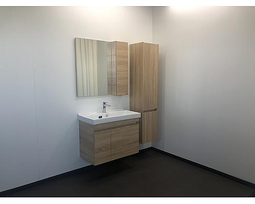 Купить Тумба с раковиной Comforty Тромсе 80 00004142219 подвесная Дуб сонома в магазине сантехники Santeh-Crystal.ru