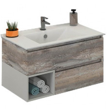 Тумба с раковиной Comforty Турин 90 00004136271 подвесная Дуб бежевый