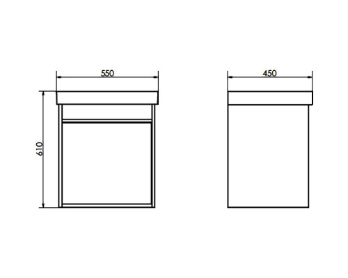 Купить Тумба с раковиной Comforty Вена 55 00-00008928 подвесная Дуб дымчатый в магазине сантехники Santeh-Crystal.ru