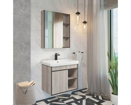 Заказать Тумба с раковиной Comforty Вена 70 00-00008929 подвесная Дуб дымчатый в магазине сантехники Santeh-Crystal.ru