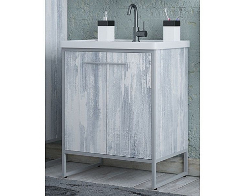 Приобрести Тумба под раковину Corozo Айрон 60 SD-00000308 Серая в магазине сантехники Santeh-Crystal.ru