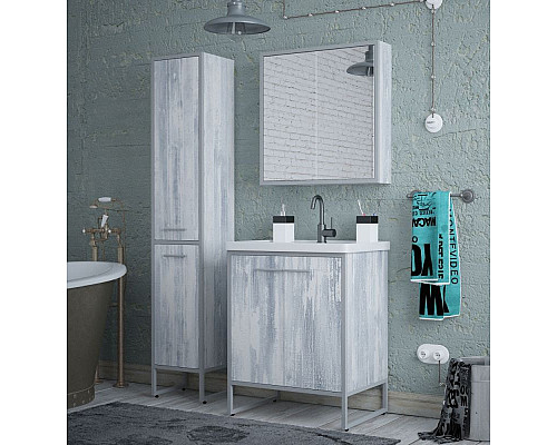 Купить Тумба под раковину Corozo Айрон 70 SD-00000309 Серая в магазине сантехники Santeh-Crystal.ru