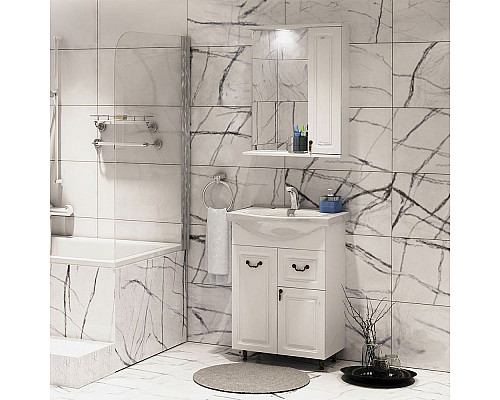 Купить Тумба под раковину Corozo Элегия ретро 60 SD-00000010 Белая в магазине сантехники Santeh-Crystal.ru