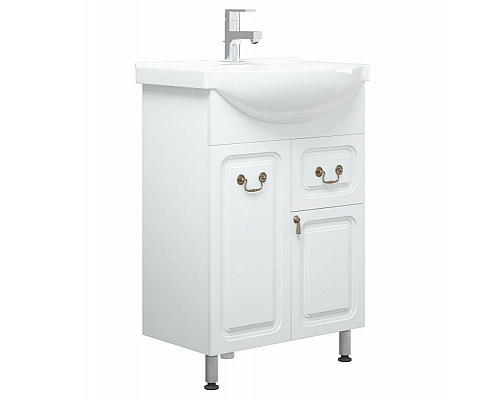 Купить Тумба под раковину Corozo Элегия ретро 60 SD-00000010 Белая в магазине сантехники Santeh-Crystal.ru