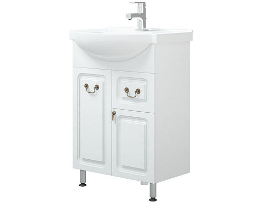 Купить Тумба под раковину Corozo Элегия ретро 60 SD-00000010 Белая в магазине сантехники Santeh-Crystal.ru