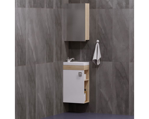 Приобрести Тумба под раковину Corozo Комо 40 SD-00000352 подвесная Сонома Белая в магазине сантехники Santeh-Crystal.ru