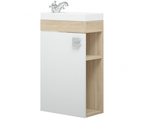 Приобрести Тумба под раковину Corozo Комо 40 SD-00000352 подвесная Сонома Белая в магазине сантехники Santeh-Crystal.ru
