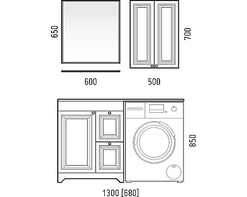 Приобрести Тумба под раковину Corozo Леон 70 Z2 SD-00000726 Белая в магазине сантехники Santeh-Crystal.ru