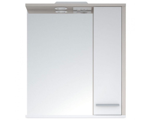 Купить Зеркало со шкафом Corozo Лорена 75 SD-00000297 с подсветкой Лайн Белое в магазине сантехники Santeh-Crystal.ru