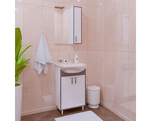 Santeh-Crystal.ru: Зеркало со шкафом Corozo Спектр 50 SD-00000708 Серое Белое Купить Зеркало со шкафом Corozo Спектр 50 SD-00000708 Серое Белое в магазине сантехники Santeh-Crystal.ru