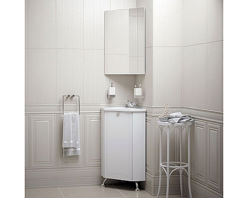 Приобрести Тумба под раковину Corozo Триана 40 SD-00000324 угловая Белая в магазине сантехники Santeh-Crystal.ru