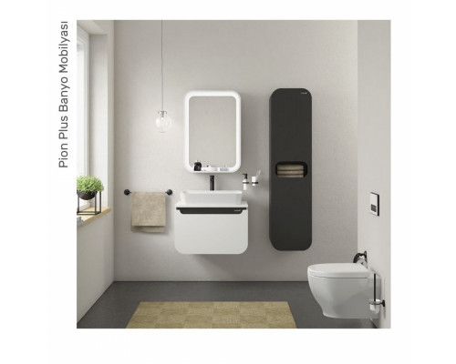 Приобрести Шкаф пенал Creavit Pion Plus 40 PN2160.01.GR подвесной Серый в магазине сантехники Santeh-Crystal.ru