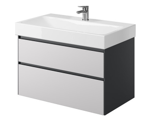Приобрести Тумба под раковину Creto Amelia 80 14-1078G подвесная Антрацит Белый матовый в магазине сантехники Santeh-Crystal.ru