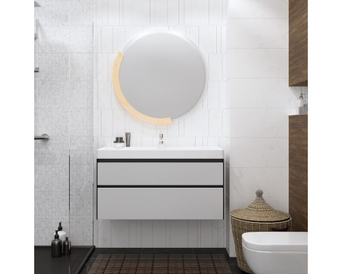 Приобрести Тумба под раковину Creto Amelia 80 14-1078G подвесная Антрацит Белый матовый в магазине сантехники Santeh-Crystal.ru