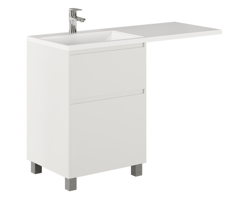 Заказать Тумба с раковиной Creto Cafor 110 L 19-W110L Белый глянец в магазине сантехники Santeh-Crystal.ru