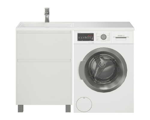 Заказать Тумба с раковиной Creto Cafor 110 L 19-W110L Белый глянец в магазине сантехники Santeh-Crystal.ru