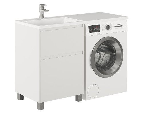 Купить Тумба с раковиной Creto Cafor 120 L 19-W120L Белый глянец в магазине сантехники Santeh-Crystal.ru