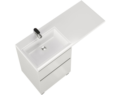 Купить Тумба с раковиной Creto Cafor 120 L 19-W120L Белый глянец в магазине сантехники Santeh-Crystal.ru