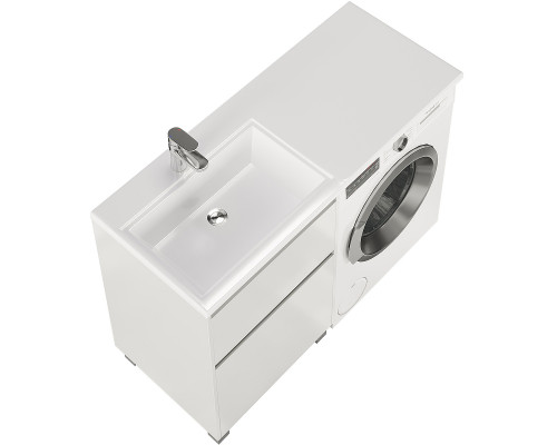 Купить Тумба с раковиной Creto Cafor 120 L 19-W120L Белый глянец в магазине сантехники Santeh-Crystal.ru