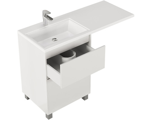 Купить Тумба с раковиной Creto Cafor 120 L 19-W120L Белый глянец в магазине сантехники Santeh-Crystal.ru