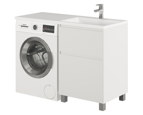 Приобрести Тумба с раковиной Creto Cafor 110 R 19-W110R Белый глянец в магазине сантехники Santeh-Crystal.ru