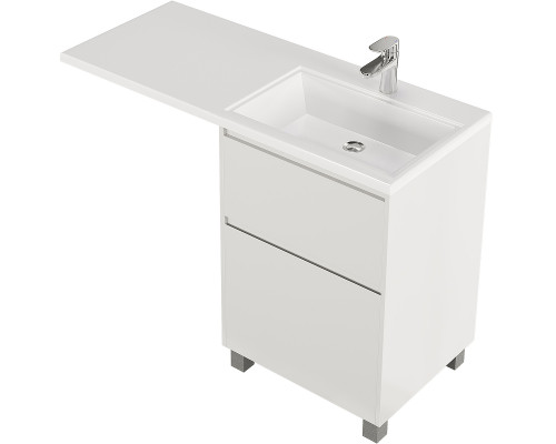 Приобрести Тумба с раковиной Creto Cafor 110 R 19-W110R Белый глянец в магазине сантехники Santeh-Crystal.ru