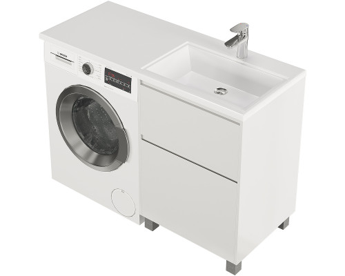 Приобрести Тумба с раковиной Creto Cafor 110 R 19-W110R Белый глянец в магазине сантехники Santeh-Crystal.ru