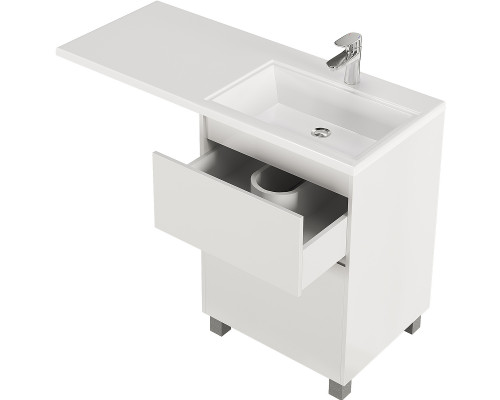 Приобрести Тумба с раковиной Creto Cafor 110 R 19-W110R Белый глянец в магазине сантехники Santeh-Crystal.ru