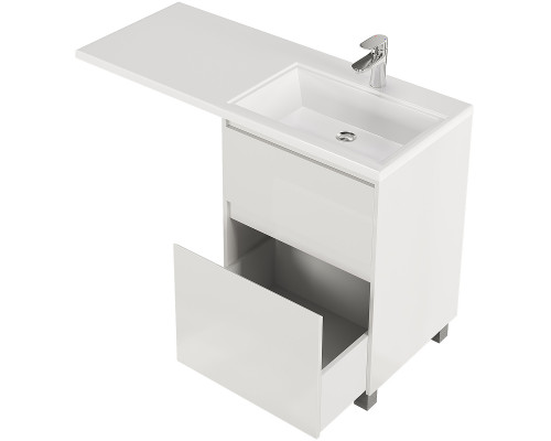 Приобрести Тумба с раковиной Creto Cafor 110 R 19-W110R Белый глянец в магазине сантехники Santeh-Crystal.ru