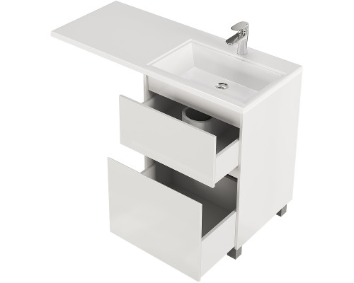 Приобрести Тумба с раковиной Creto Cafor 110 R 19-W110R Белый глянец в магазине сантехники Santeh-Crystal.ru