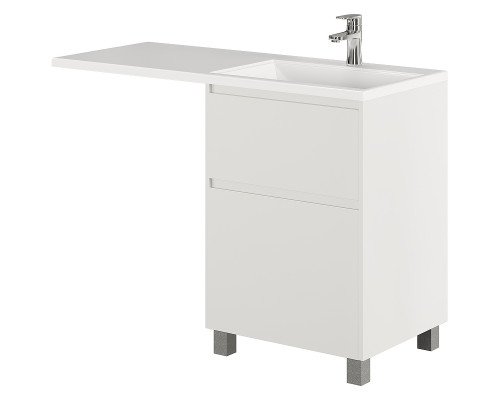Заказать Тумба с раковиной Creto Cafor 120 R 19-W120R Белый глянец в магазине сантехники Santeh-Crystal.ru