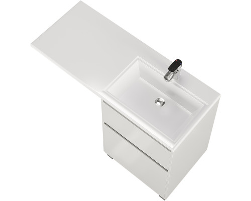 Заказать Тумба с раковиной Creto Cafor 120 R 19-W120R Белый глянец в магазине сантехники Santeh-Crystal.ru