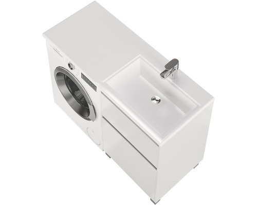 Заказать Тумба с раковиной Creto Cafor 120 R 19-W120R Белый глянец в магазине сантехники Santeh-Crystal.ru