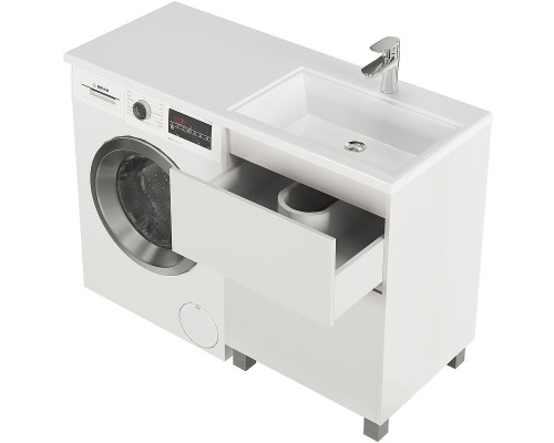 Заказать Тумба с раковиной Creto Cafor 120 R 19-W120R Белый глянец в магазине сантехники Santeh-Crystal.ru