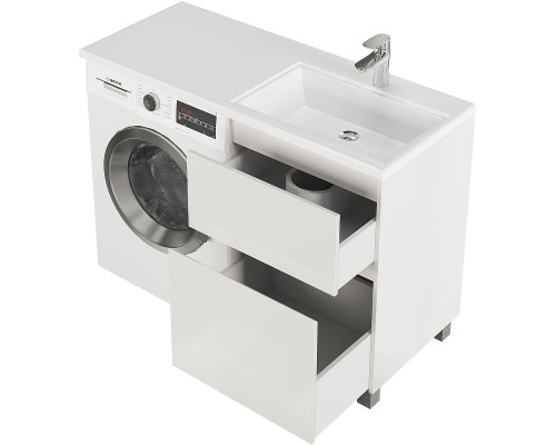 Заказать Тумба с раковиной Creto Cafor 120 R 19-W120R Белый глянец в магазине сантехники Santeh-Crystal.ru