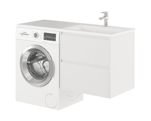 Заказать Тумба с раковиной Creto Cafor 130 R 19-W130R подвесная Белый глянец в магазине сантехники Santeh-Crystal.ru