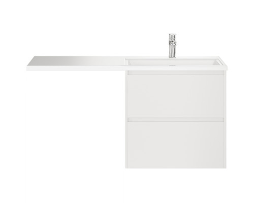 Заказать Тумба с раковиной Creto Cafor 130 R 19-W130R подвесная Белый глянец в магазине сантехники Santeh-Crystal.ru