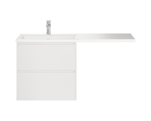 Приобрести Тумба с раковиной Creto Cafor 130 L 19-W130L подвесная Белый глянец в магазине сантехники Santeh-Crystal.ru