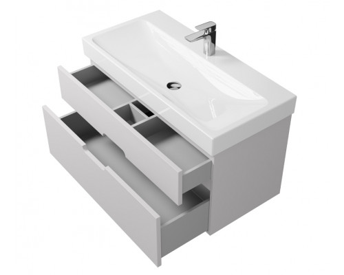 Купить Тумба под раковину Creto Malibu 100 7-1079W подвесная Белая в магазине сантехники Santeh-Crystal.ru