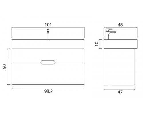 Заказать Тумба под раковину Creto Malibu 100 7-1079C подвесная Chocolate в магазине сантехники Santeh-Crystal.ru