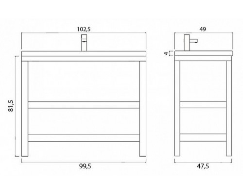 Заказать Тумба под раковину Creto Provence 105 9-1118W Wood в магазине сантехники Santeh-Crystal.ru