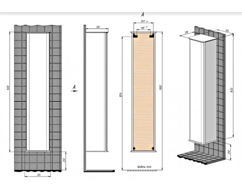 Приобрести Шкаф пенал Creto Stella 35 16-001 подвесной Белый в магазине сантехники Santeh-Crystal.ru