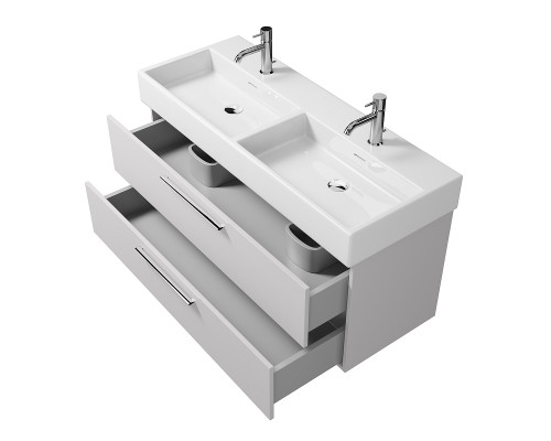 Заказать Тумба под раковину Creto Tivoli 120 Due 8-1393W подвесная Белая в магазине сантехники Santeh-Crystal.ru