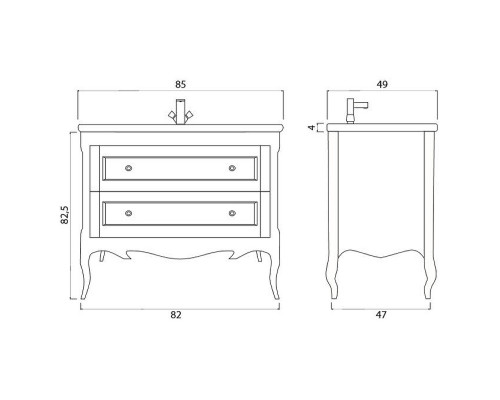 Заказать Тумба под раковину Creto Viva 85 13-1008B Blue в магазине сантехники Santeh-Crystal.ru
