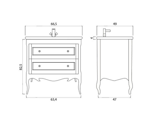 Купить Тумба под раковину Creto Viva 66 13-1007W White в магазине сантехники Santeh-Crystal.ru
