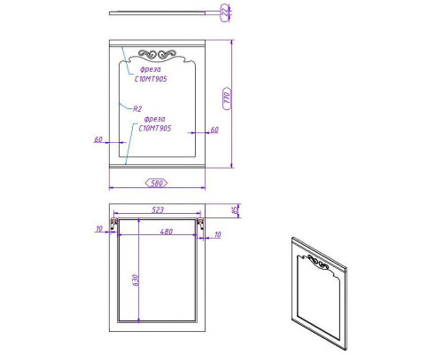 Купить Зеркало Creto Viva 60 13-60O Olivine в магазине сантехники Santeh-Crystal.ru