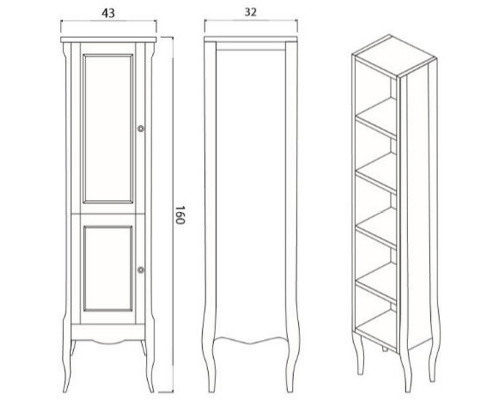 Заказать Шкаф пенал Creto Viva 43 13-TPW White в магазине сантехники Santeh-Crystal.ru